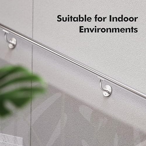 Miniatura 7 de Soporte de barandilla de mano, paquete de 2 accesorios resistentes de acero inoxidable 304 para escaleras de tubería de 1-78 pulgadas (1.902 in),