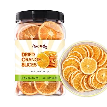Haomly Dehydrated Dried Orange Slices| 200g(7.05oz) | Edible Dried Oranges For Cocktails|Natural Dehydrated Orange Wheels for Tea, Cakes, Decoration,Potpourri,Candle Crafts| No Additives,No Sugar Added