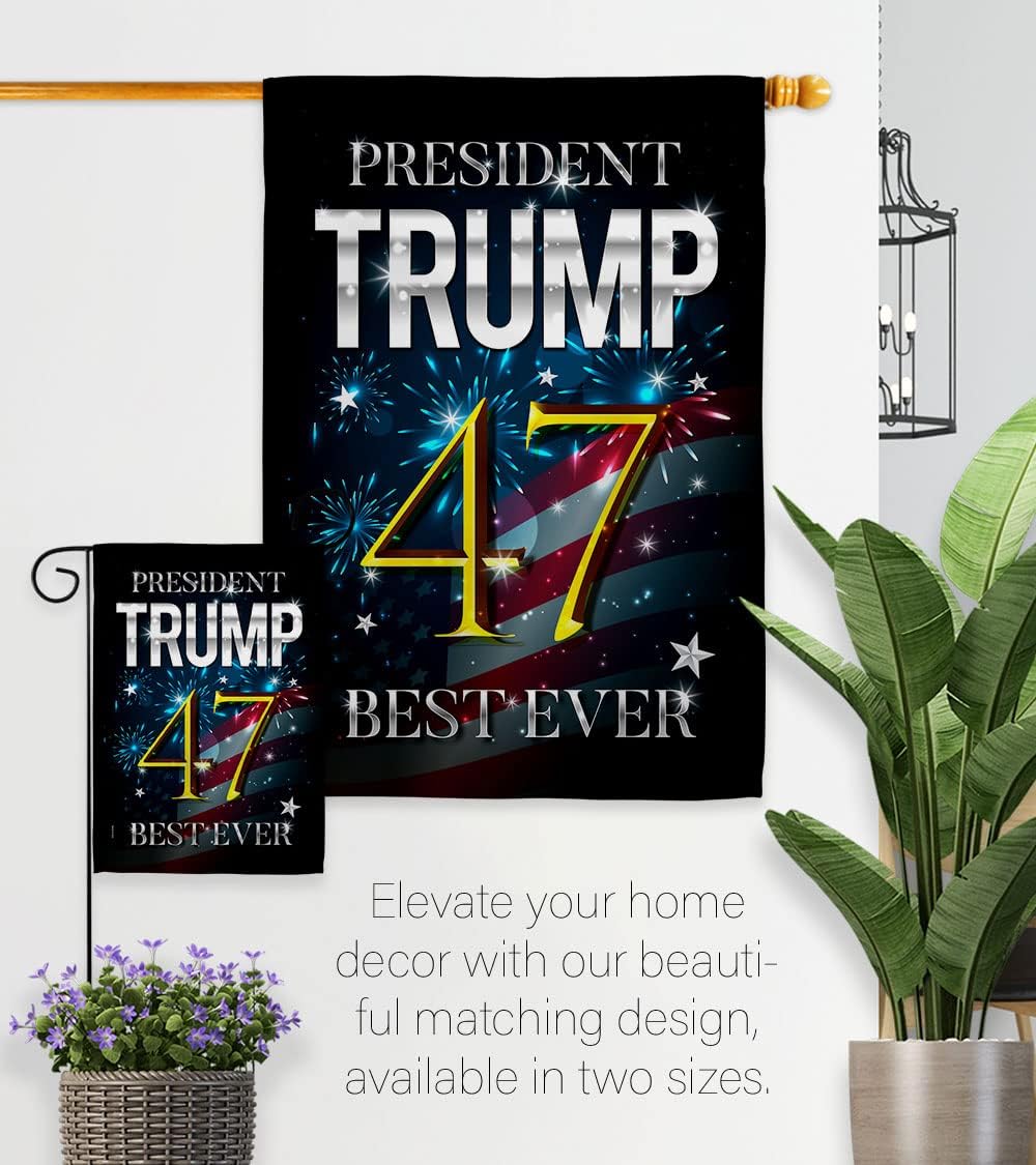 Trump Flag 46 Best Ever House Flag Patriotic Vote Keep America President Republican Party United State American Election Banner Small Garden Yard Gift Double-Sided, Made in USA