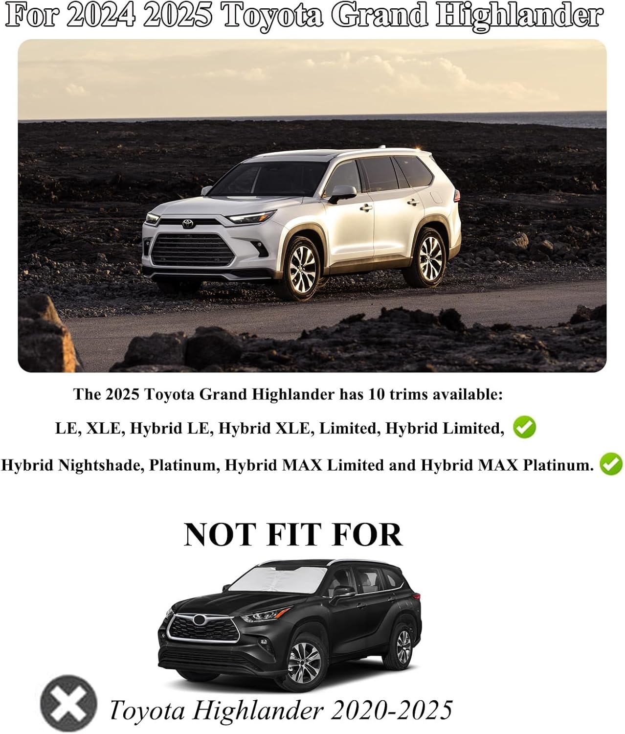 4PCS for 2024 2025 Toyot-a Grand Highlander Rear Car Door Container Silica Gel Pad and Center Console Front&Small Cup Holder Inserts Handle Storage Slot Pad Internal Modification Accessories