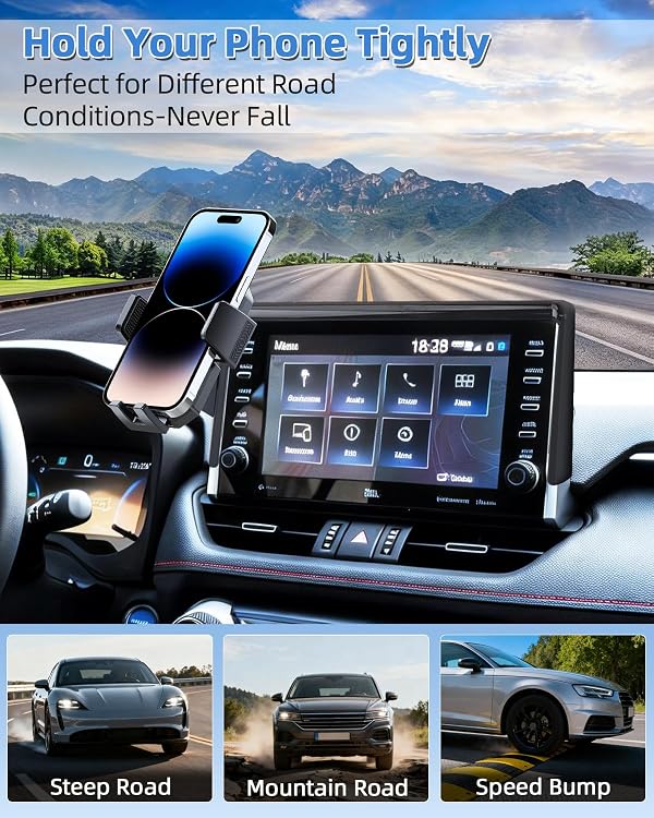 PZK Car Phone Mount for Toyota RAV4 2019-2025 Hybrid LE/XLE/Premium Accessories 7/8-Inch Screen 360° Rotation Smart Phone Cradles Auto Lock Cell Phone Holder Not Affect Air Vent (Not Fit 9/10.5 inch) by PZK - Used condition - Image 8