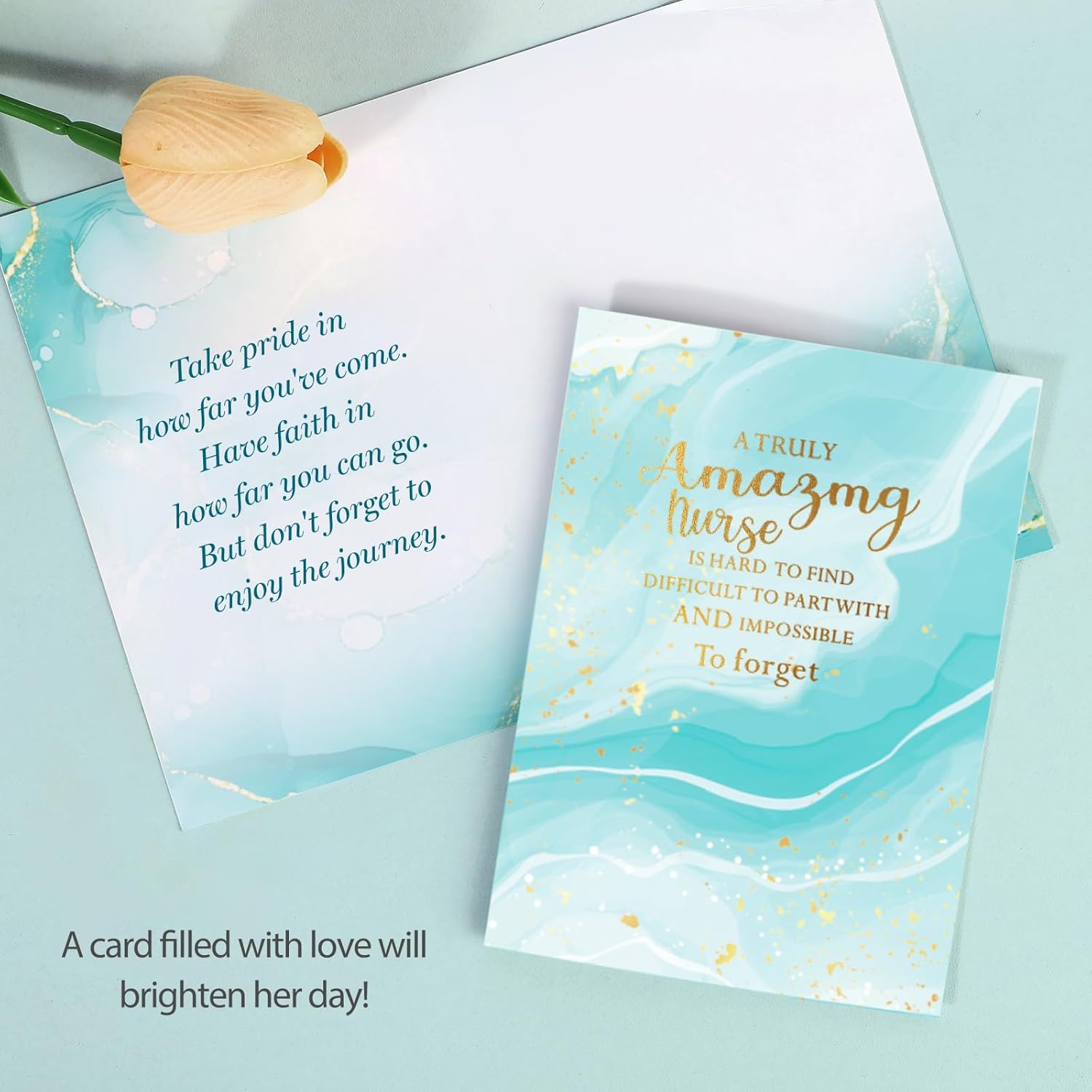 Suhctuptx Nurse Gifts Nurse Appreciation Gift Set for Women Christmas Gifts for Nurses Week Rn Nurses Graduation Gift Basket for Female Nursing Student w/Canvas Tote Bag Tumbler Keychain Teal - Image 2