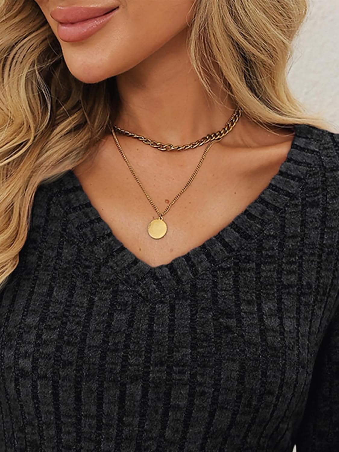 AUTOMET Womens Sweater Dresses Winter Long Sleeve Fall Fashion 2026 V Neck A-Line Flowy Mini Casual Dress Comfy Work Clothes - Image 6