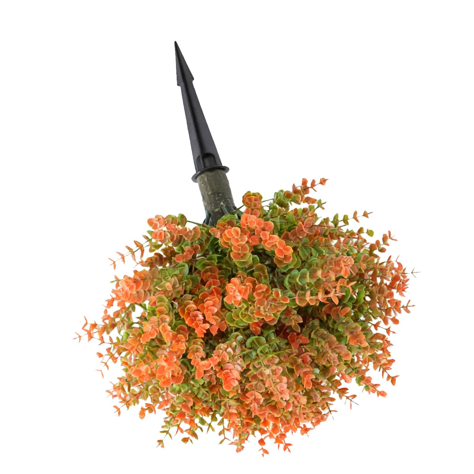 Qcwwy Piante di Eucalipto Artificiale per la Decorazione del Portico Anteriore, Materiale PE, Arte Topiaria Arancione Vibrante, 17,7 Pollici, Ideale per Spazi Esterni