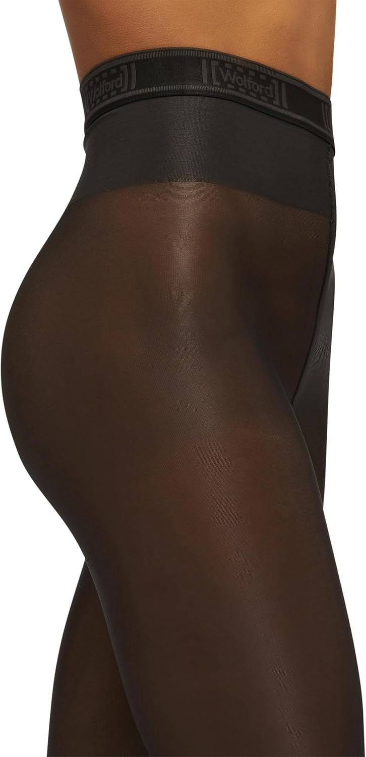 Wolford Neon 40 Denier Tights Pantyhose for Women Semi Sheer Brilliant Shine Soft Logo Waistband Invisible Reinforced Toe - Image 2