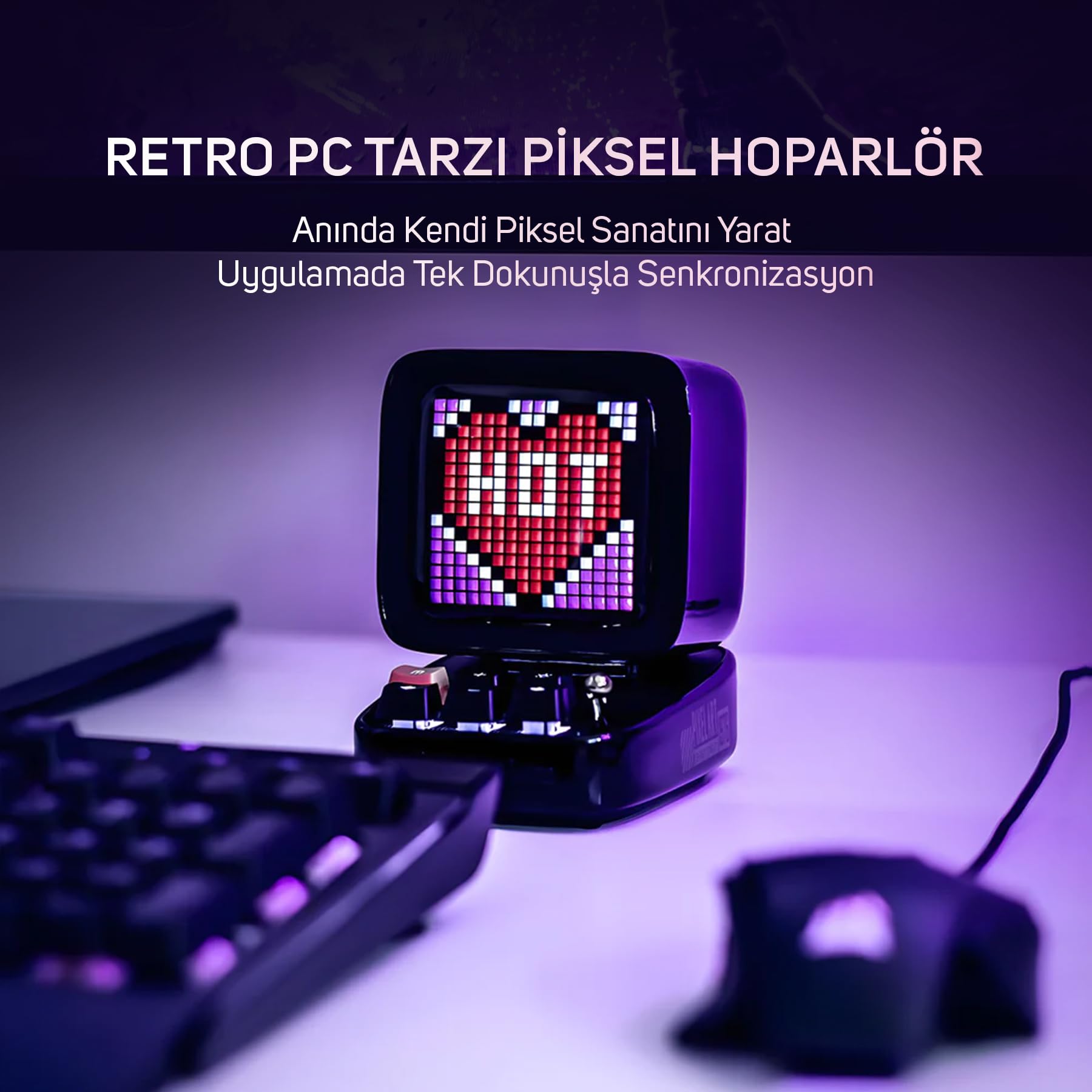 Divoom Ditoo Pro Siyah Bluetooth Hoparlör ve Pixoo Max Led Ekran Seti