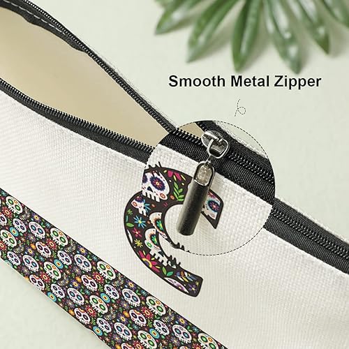 Miniatura 3 de Bolsa de cosméticos de maquillaje inicial personalizada, blanco3