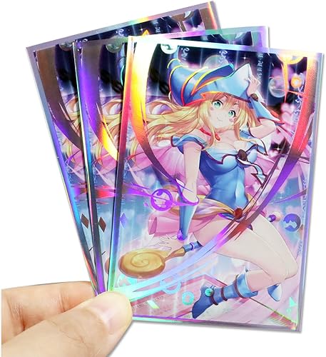 Miniatura 5 de Fundas holográficas de 50 unidades para tarjetas coleccionables con carga superior, para YuGiOhfundas de tarjetas de impresión de anime japonés (A07)
