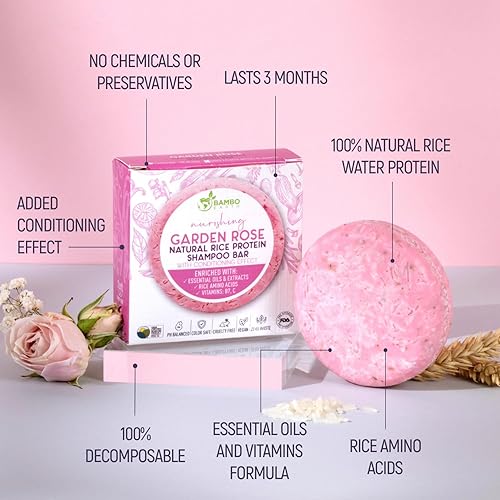 Miniatura 2 de Barra de champú de agua de proteína de arroz sólido con jabón para el cabello con efecto acondicionador - Barras de champú para cabello con todos