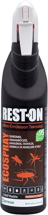 Rest-on Eco-spray, Hamamböceği, Haşere, Karınca, Sivrisinek, Kene İlacı Sprey 400 ml
