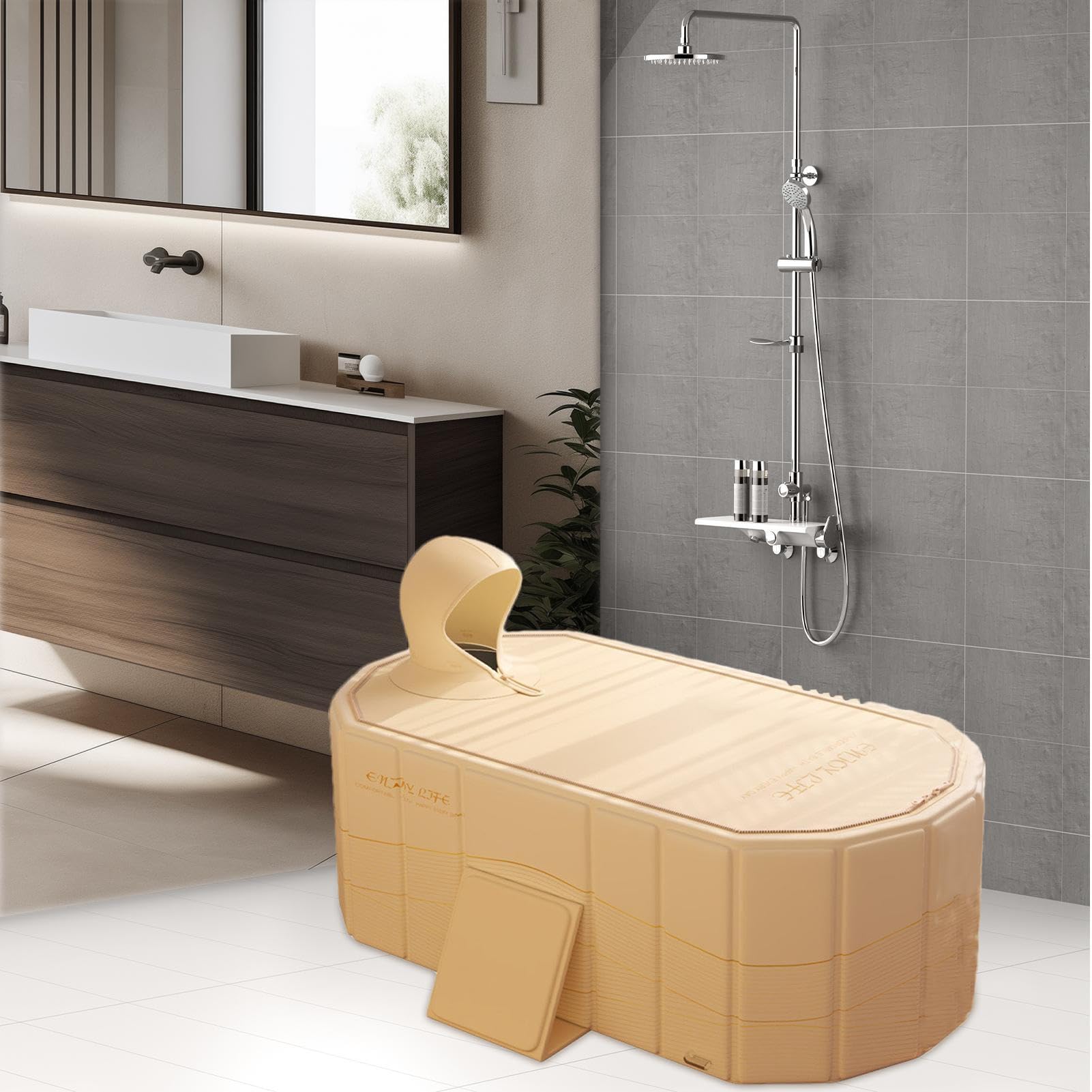 Vasca bagno portatile per adulti Pratica soluzione riutilizzabile da