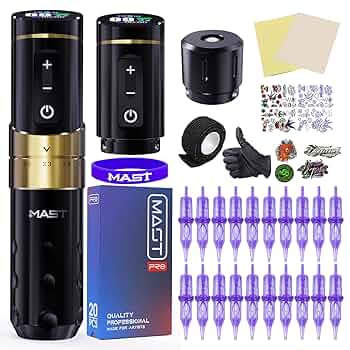 Amazon.com: Mast Flip3 Tattoo Gun Kit Wireless Machine 7