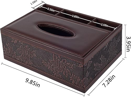 Miniatura 3 de Caja de pañuelos multifunción de piel sintética, rectangular, actualización, tamaño grande, caja de almacenamiento con control remoto, dispensador