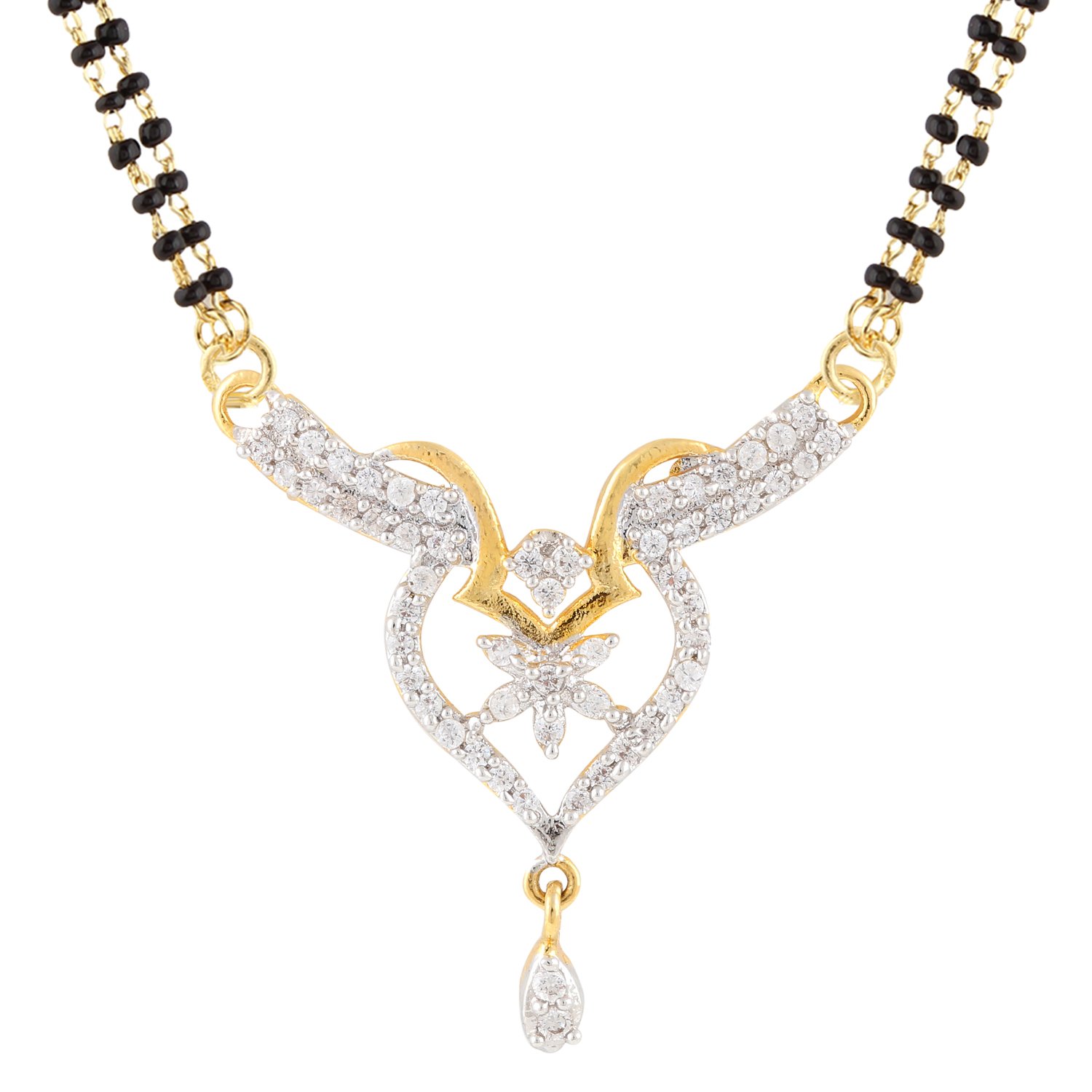 Efulgenz Gold Tone Indian Bollywood Ethnic Traditional Mangalsutra Pendant with Chain Jewelry for Women