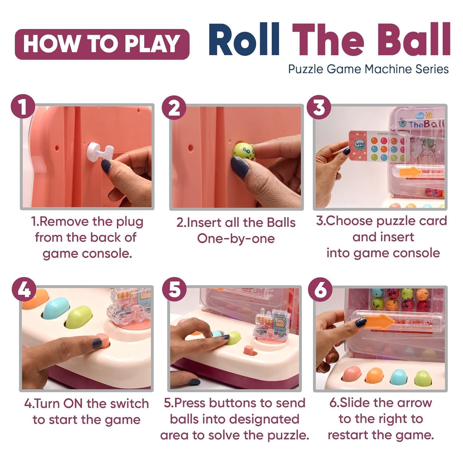 SKYBUCKET Rolling Ball Early Learning Educational toyor KidsTEM Sensory toyor 4 6 8 Years Boys Girls ith 12 Puzzle Cards Balls for Counting Maths Color Identify 3