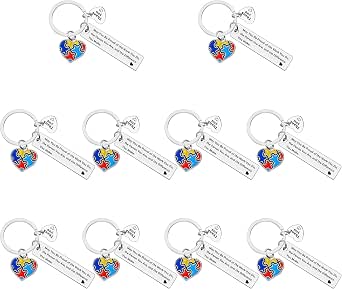 Autism Awareness Bracelet For Moms - Stainless Steel Heart Pendant With Encouraging Message - View #4