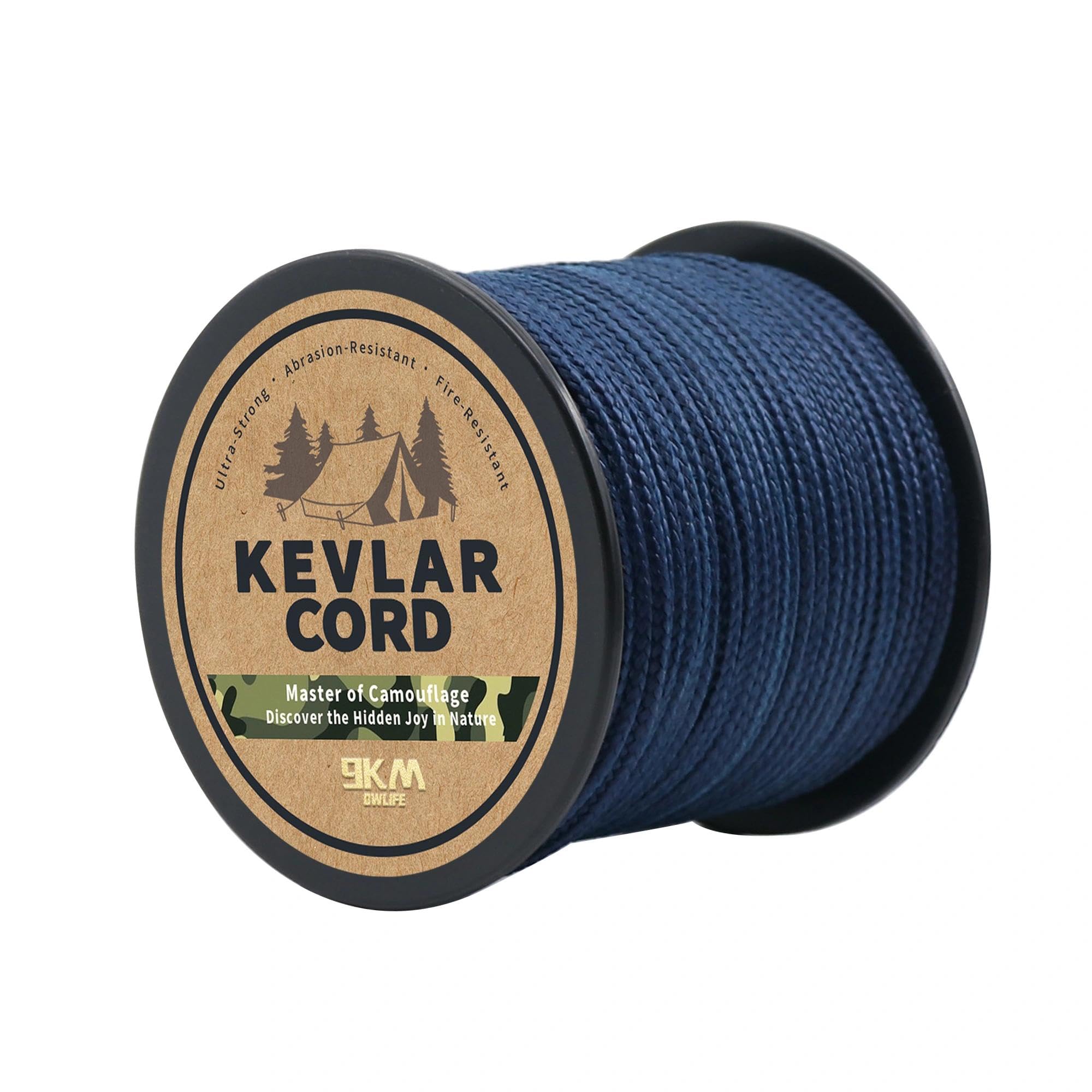 9KM DWLIFE Kevlar-Schnur in Rot/Blau – Ultrastarkes, leichtes und abriebfestes Überlebensseil für Camping, taktische Ausrüstung, Hängematte Ridgeline, Stolperdraht