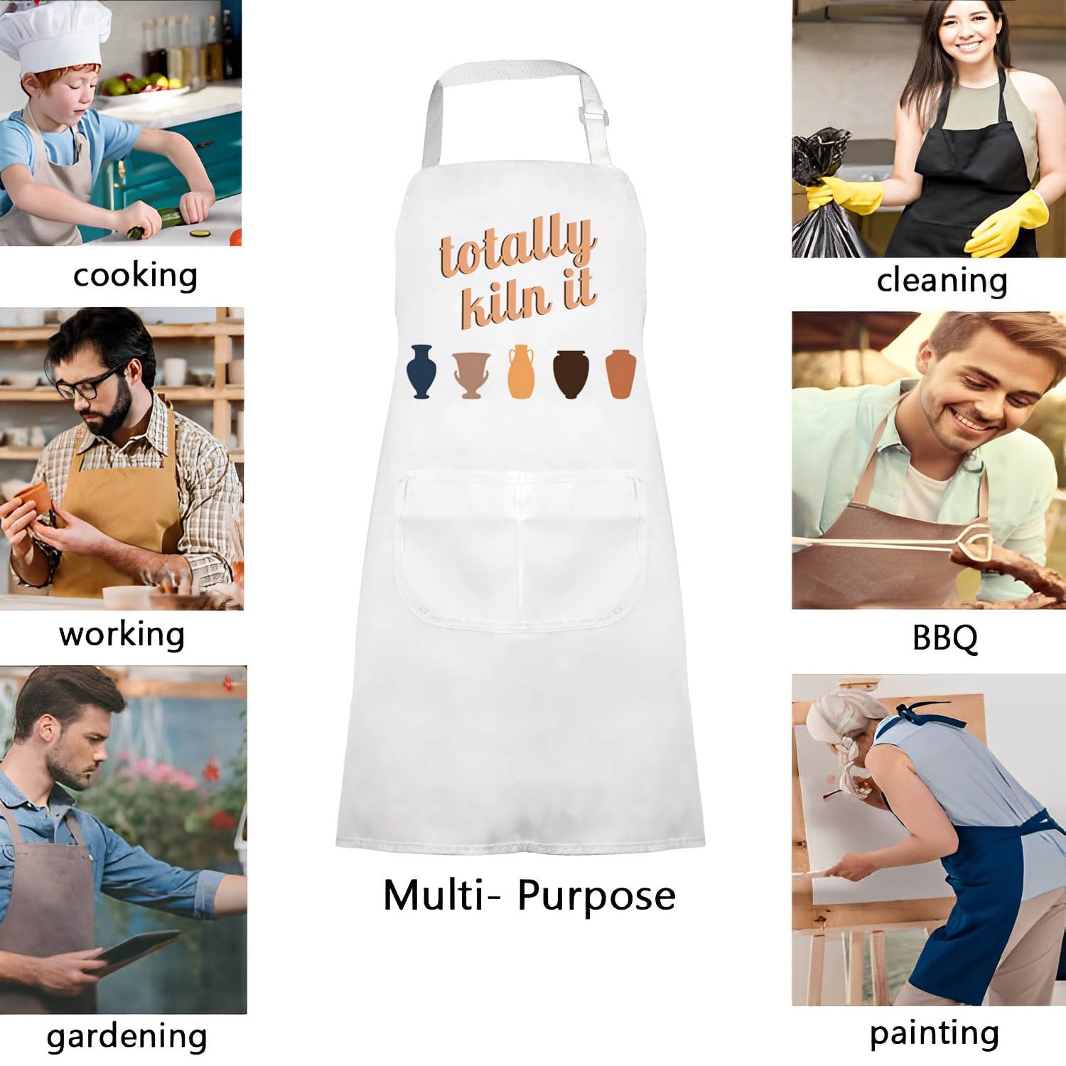VAMSII Totally Kiln It Apron - Ceramic Artist and Pottery Lover Gifts - Clay Maker Apron
