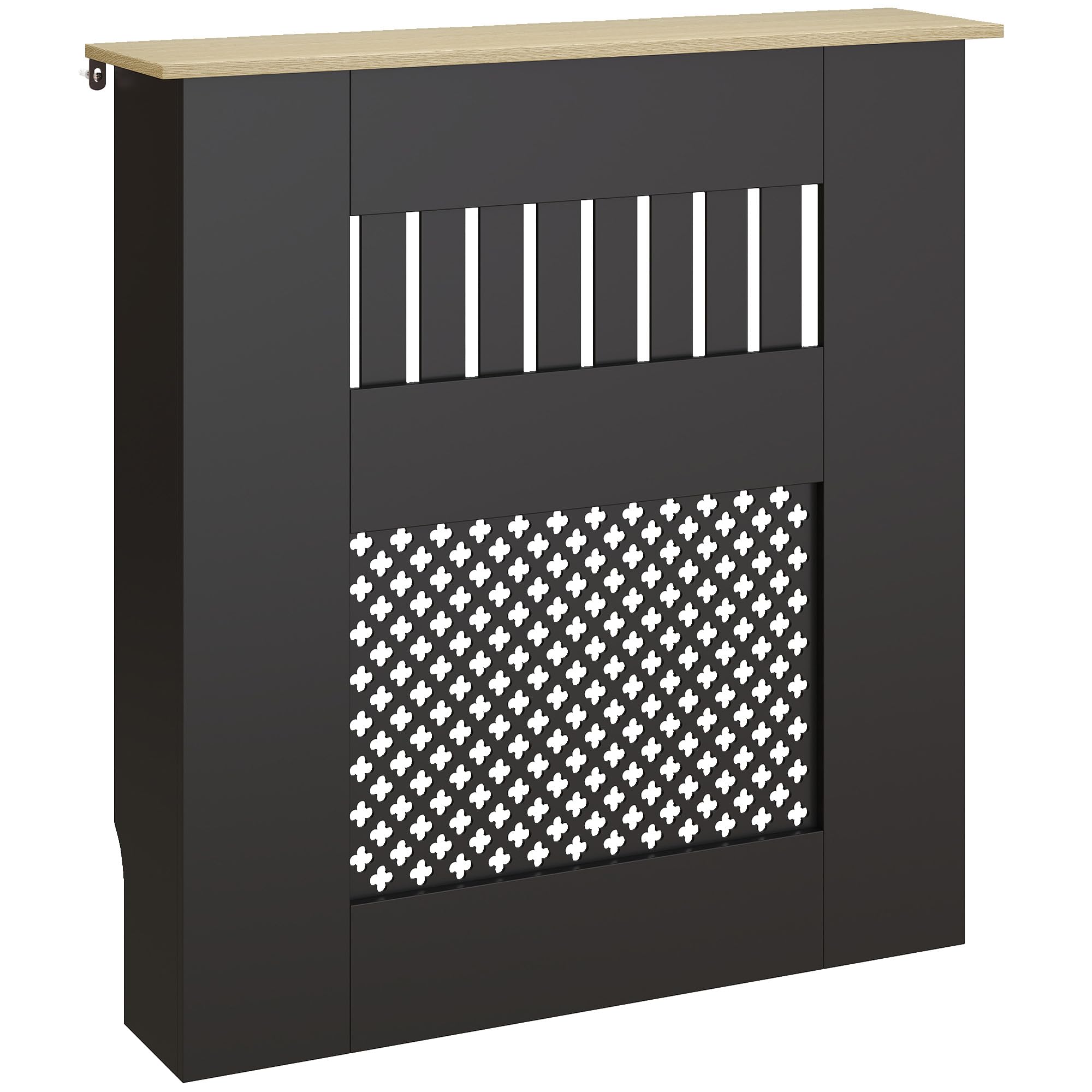 HOMCOM Couvercle de Radiateur en Bois Moderne 78 x 19 x 81 cm Noir