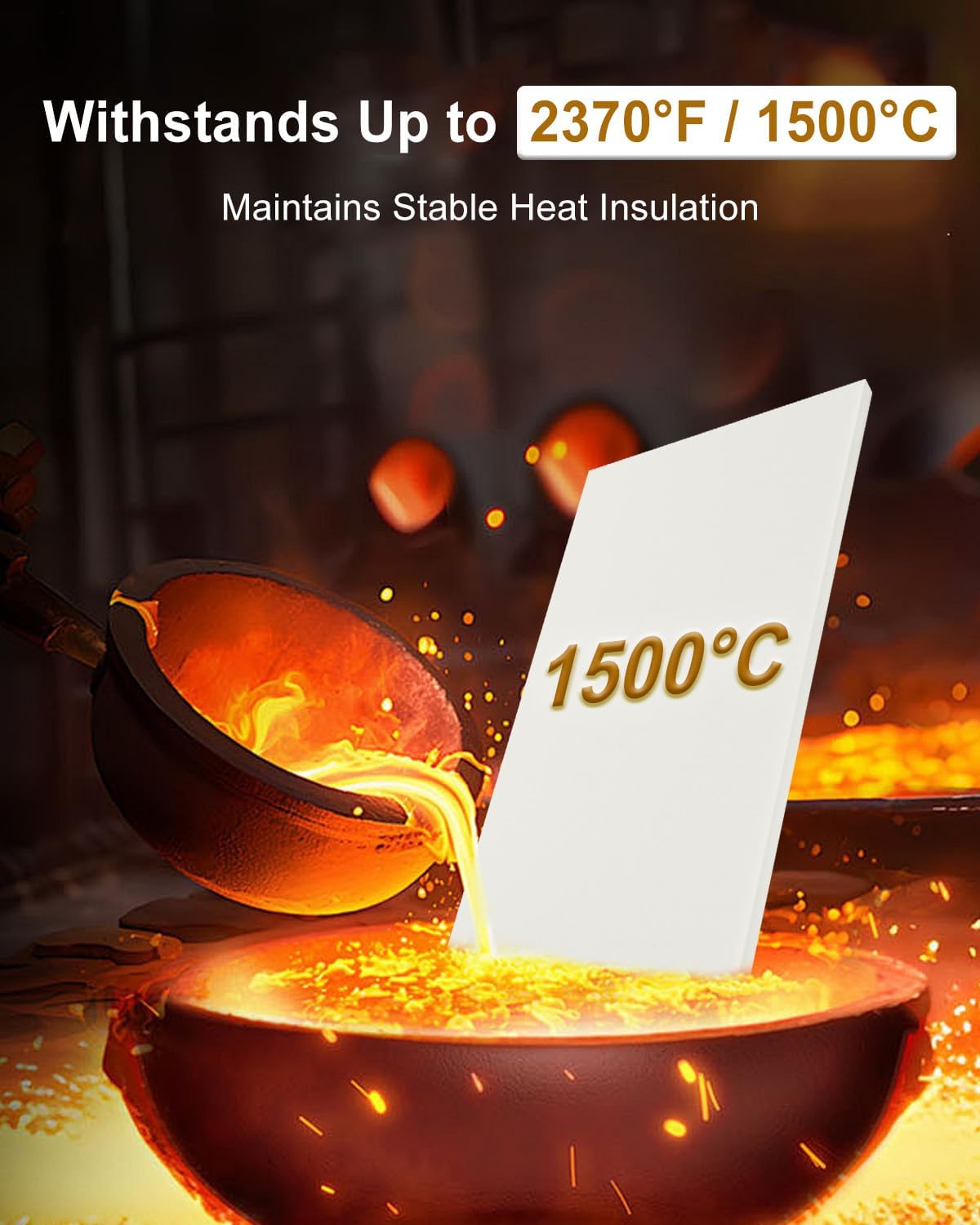 Baffle Board 18.5'' x 11.5'' x 1/2'', Ceramic Fiber Insulation Baffle Board Fits for Model 3000 stoves, 88145