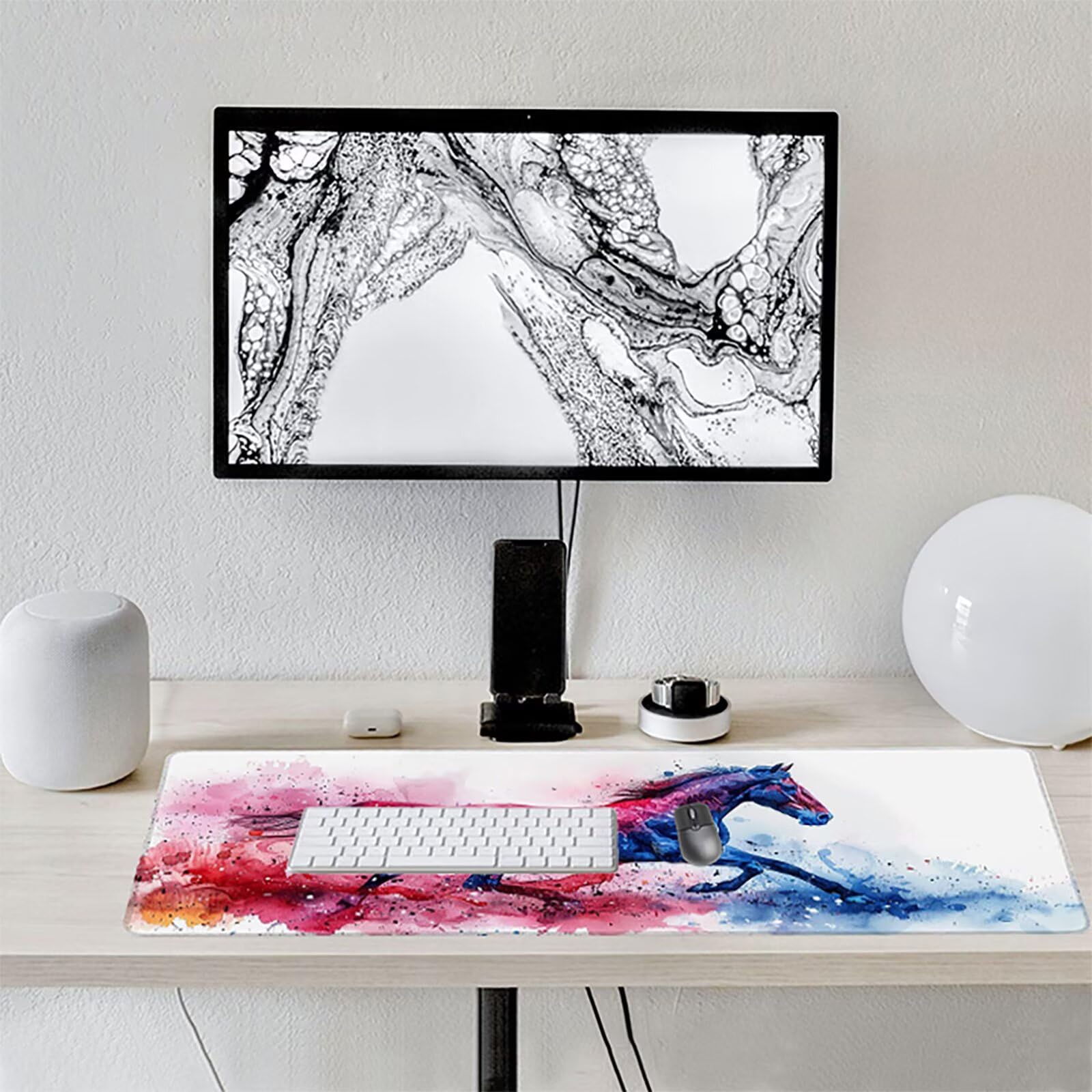 Caballo Alfombrilla Ratón Gaming XXL 1500 x 800 mm, Alfombrilla Gaming Color Mousepad con Base de Goma Antideslizante, Impermeable Desk Mat para Teclado y Raton, Accesorios Gaming, Regalos 4-M