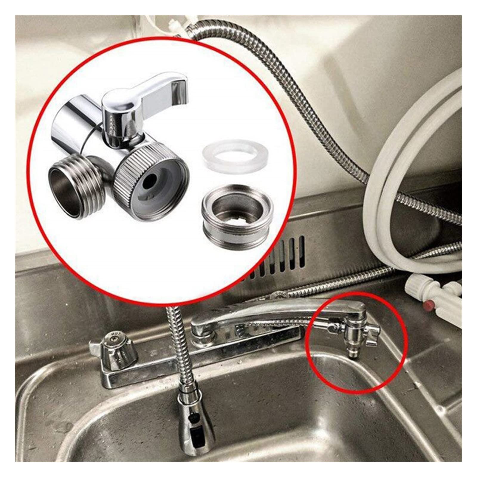 Conector rápido para grifo de tubería de riego de jardín, adaptador de grifo de interruptor de 1 pieza, válvula desviadora de divisor de fregadero de cocina, conector de grifo de agua para inodoro, b