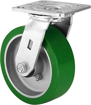 6x2 Heavy Duty Casters -Industrial Casters, Polyurethane on Aluminum Caster Wheel- with up to 1200LB Capacity - Widely use for,U-Boat Platform Trucks 1 Swivel