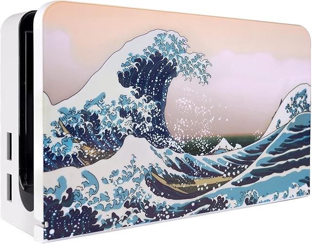 playvital The Great Wave Custom Dock Cover for Nintendo Switch OLED, Dust Anti Scratch PC Hard Faceplate Shell Cover for Nintendo Switch OLED Charging Dock - Dock NOT Included
