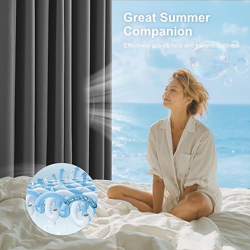 Miniatura 3 de NICETOWN Cortinas 100% opacas de 84 pulgadas de largo para dormitorio, total opacas, con aislamiento térmico y ojales, juego de 2 paneles, 2