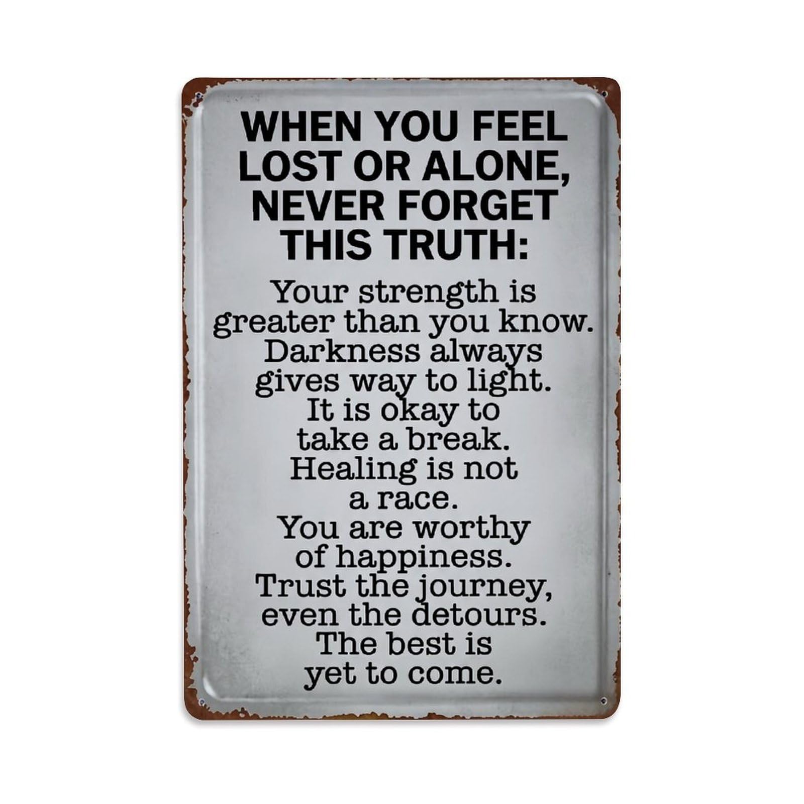 Jdfenggu Vintage Motivational Quote Metal Sign Retro Metal Tin Sign, Decor Art Poster For Bar, Home, Man Cave, Kitchen, Laundry Room Gift 8X12inch