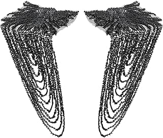 Vintage Beaded Shoulder Tassels Epaulettes for Women | Black, Detachable DIY Trim for Jackets and Coats, Secure Attachment, Punk and Steampunk Inspired Accent