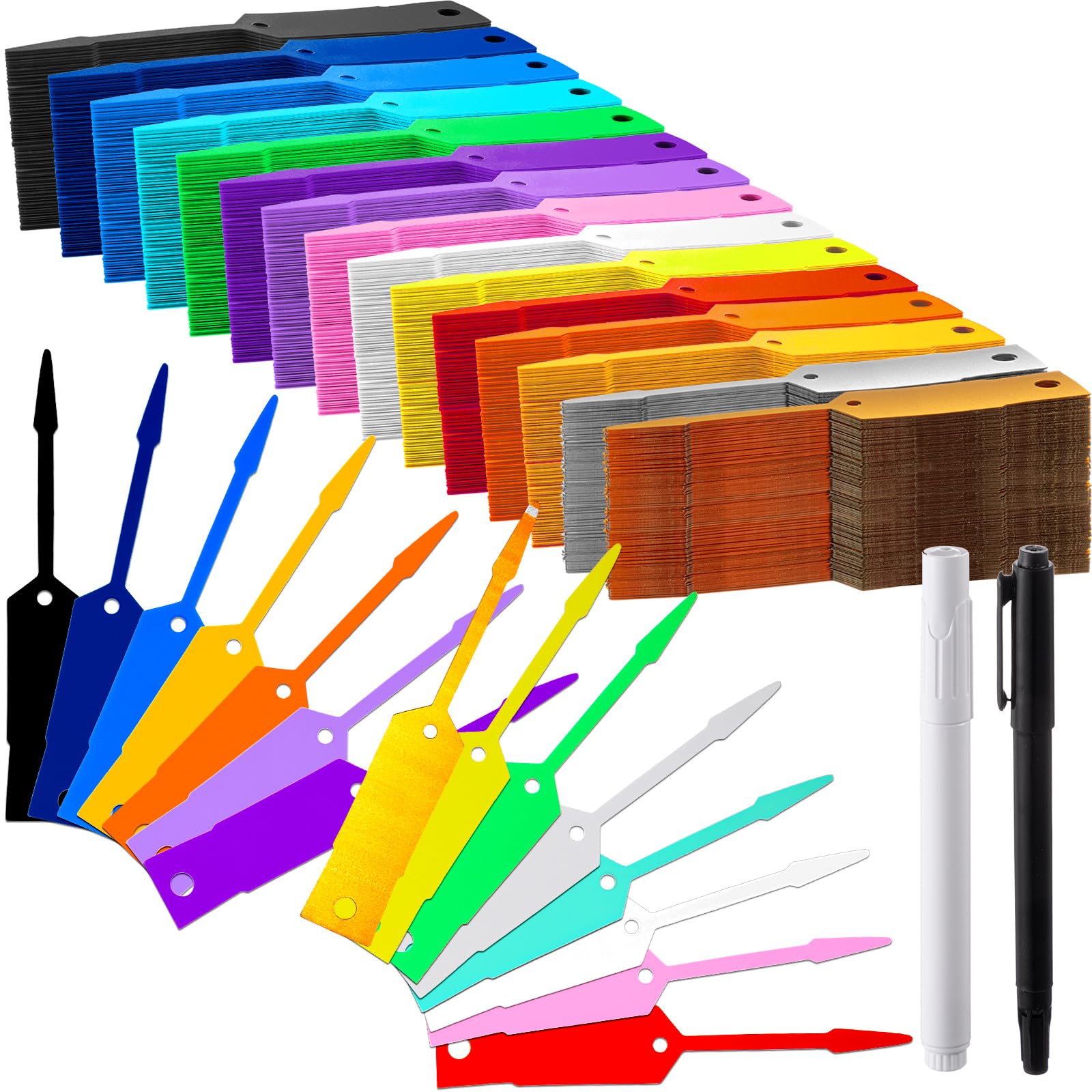 Lewtemi 1500 Pieces Self Lock Arrow ID Key Tags Car Parts Tags Key Ring Repair Labels for Office Automotive Shop Supplies(4 1/2'' x 3/4", Mixed Colors