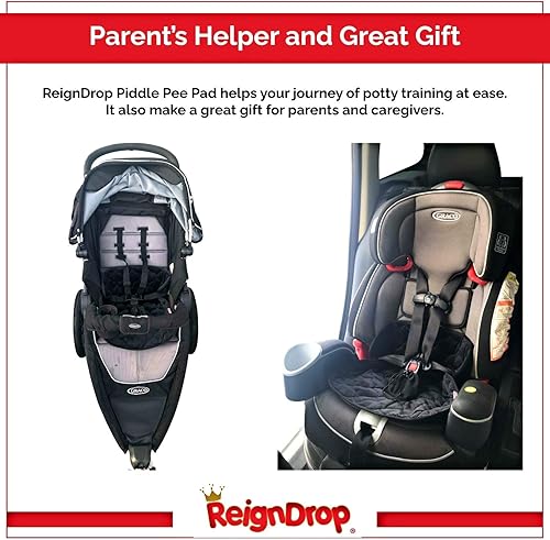 Miniatura 6 de ReignDrop Piddle Pad Protector de asiento de coche para entrenamiento de niños pequeños y bebés, almohadilla impermeable para asiento de automóvil,
