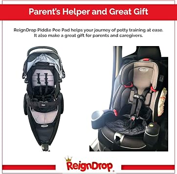 ReignDrop Piddle Pad araba koltuğu koruyucu, yeni yürümeye başlayan çocuk ve bebek tuvalet eğitimi için, su geçirmez araba koltuğu çiş pedi, tekrar kullanılabilir astar, yumuşak kadife dış yüzey, kaymaz arka yüzey, yıkama çantalı, makinede yıkanabilir