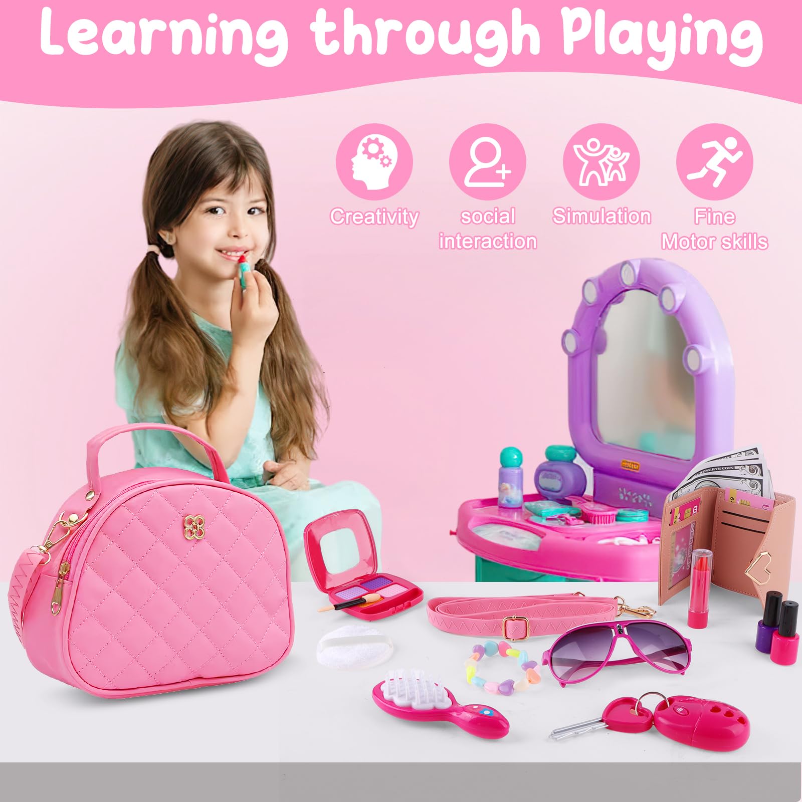 Star Princess Sac à Main et Lunettes de Soleil pour poupées de 45,7 cm – Ensemble d'accessoires de poupée pour Enfants âgés de 3, 4, 5, 6, 7, 8, 9, 10, 11
