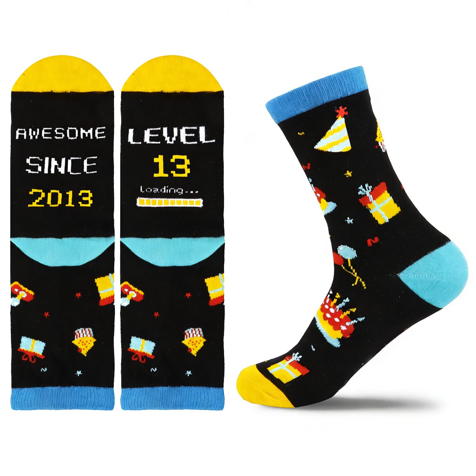 Comooka Boys Blue 13Th Birthday Gifts For 13Th Birthday Funny Socks Teenage Gifts Birthday Age13 Ideas Presents For Son Grandson Friends Brothers