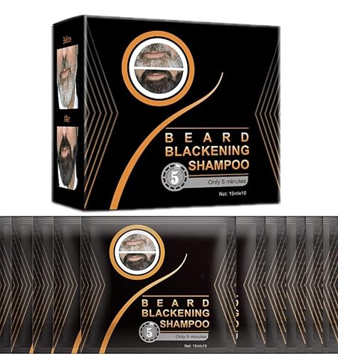 Miniatura 3 de Tinte negro para barba para hombres, para colorear, cabello negro, barba, bigote, oscurecimiento instantáneo, patillas, barba, champú para mejorar