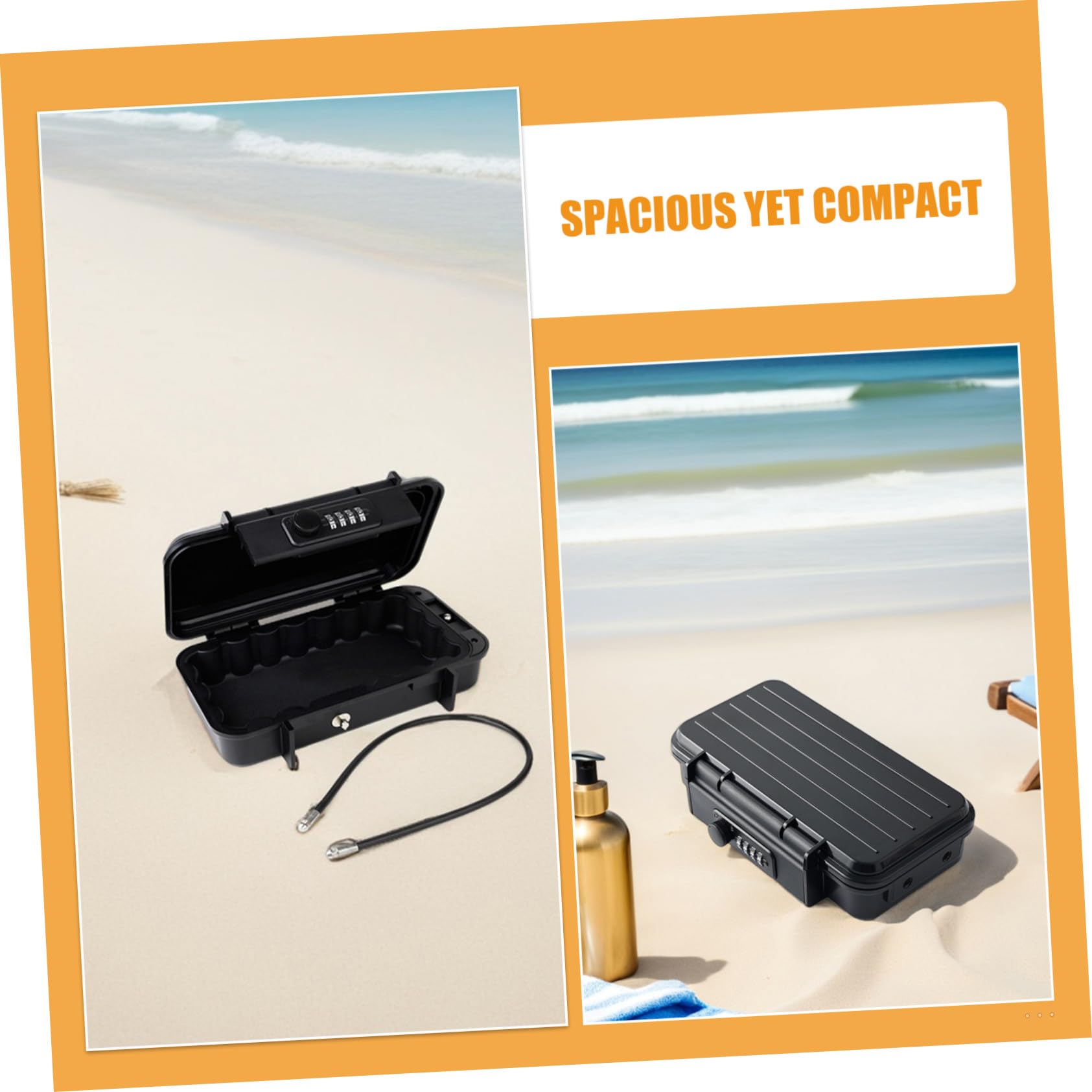 Coffre-fort de Voyage Portable Noir à Combinaison, Anti-vol