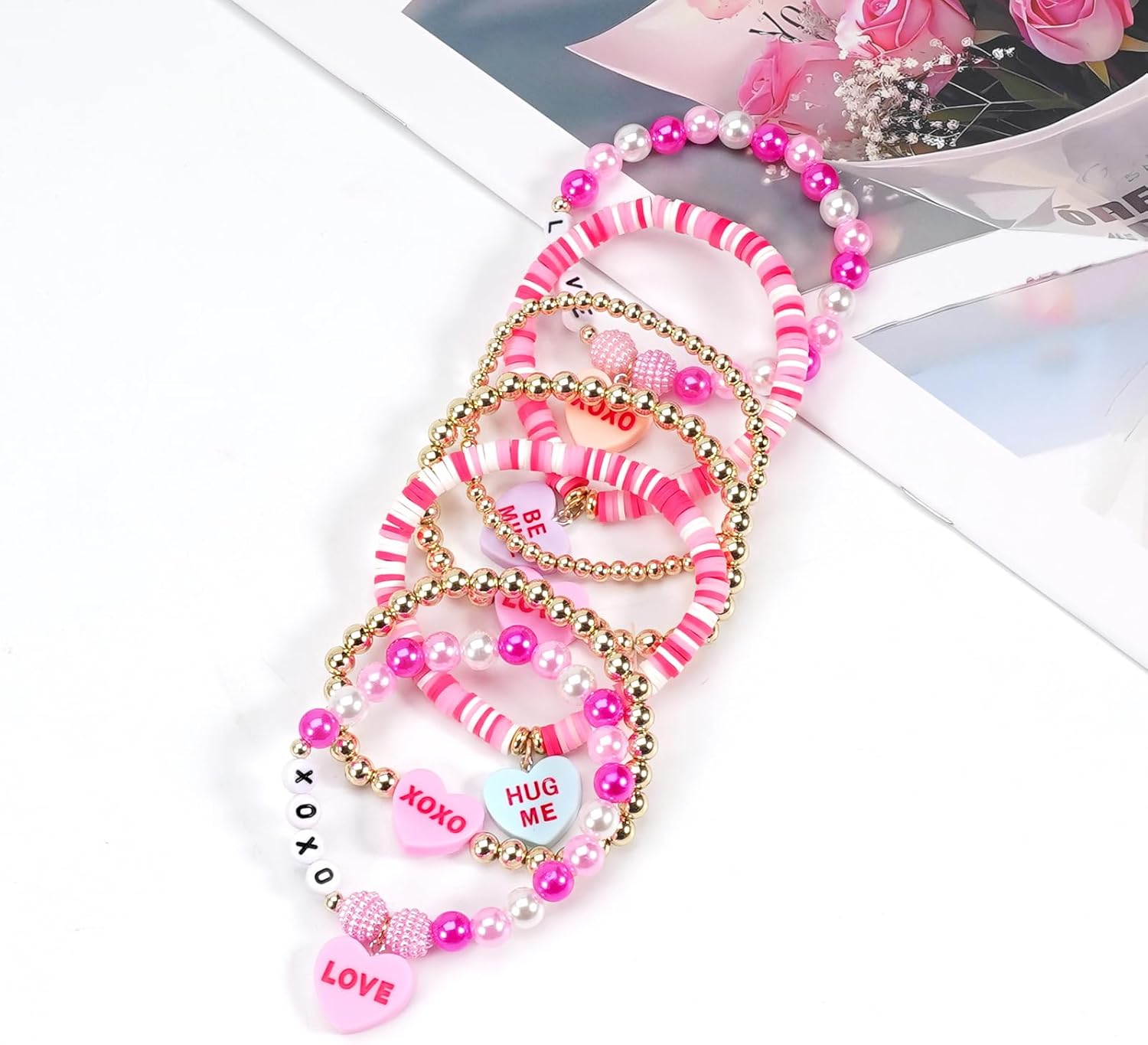 Ardorchid USA Flag Bracelets Valentine's Day Heishi Bracelets St. Patrick's Mardi Gras Beaded Bracelets Easter Rainbow Juneteenth Rasta Bracelets - Image 7