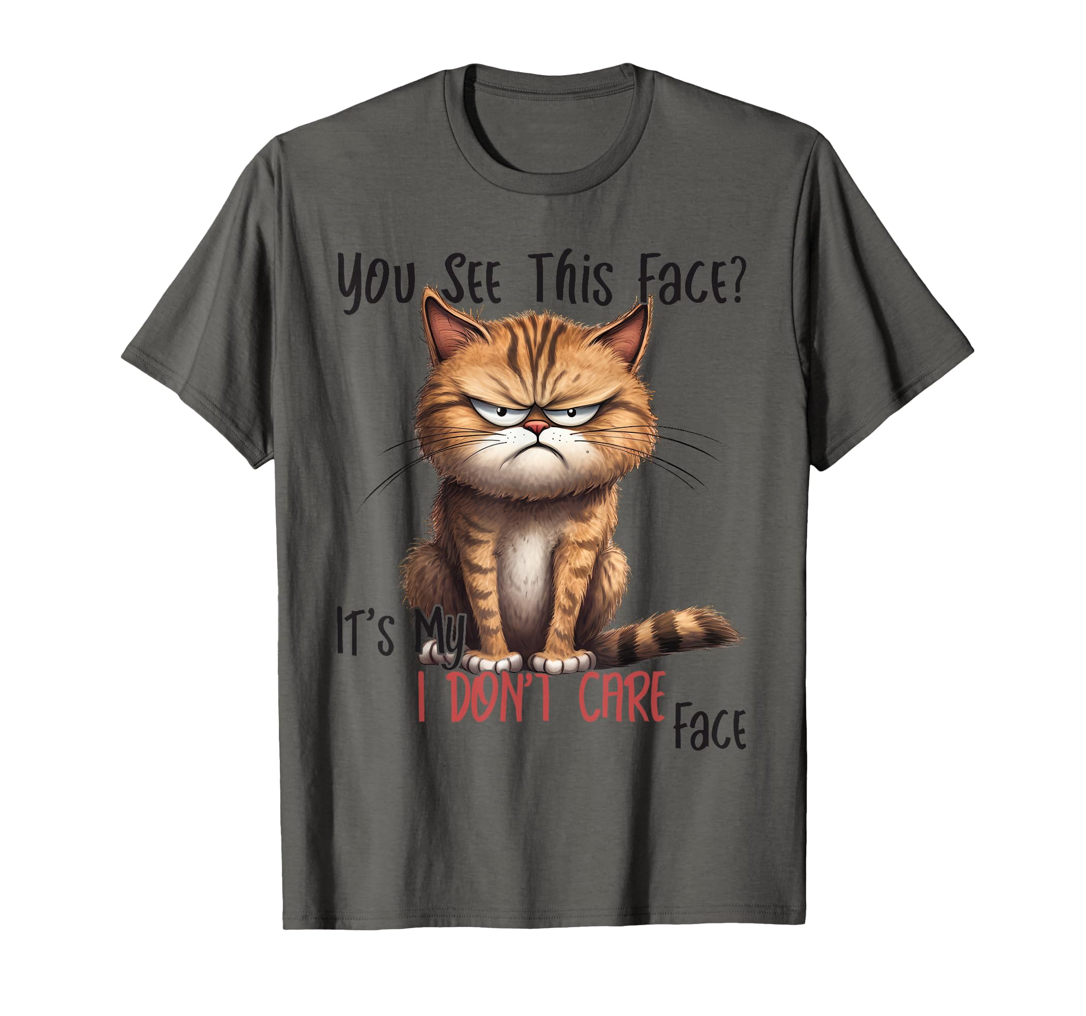 Funny Cat with Cheeky Saying Mir Egal Gesicht T-Shirt