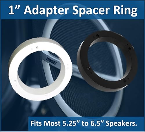 Miniatura 6 de Paquete de 2 adaptadores de anillo de profundidad de plástico negro de 1 pulgada para altavoz de automóvil de 5.25 a 6 pulgadas EE. UU