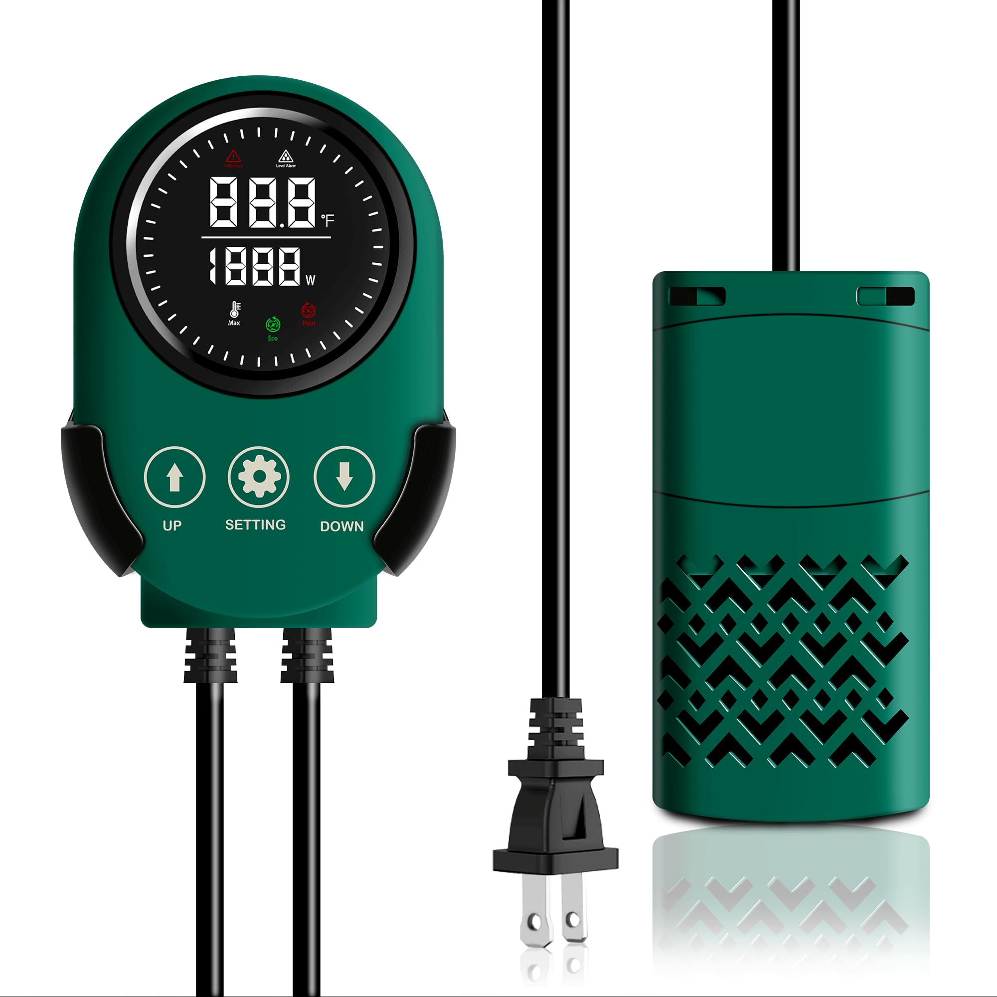 100 W Smart Aquarium-Heizung, tauchfähig mit variabler Frequenz, Energieeinsparung, Dual-Sonden für automatischen Wasserstopp, PTC-Technologie für Überhitzungsschutz, verstellbar für Süßwasser