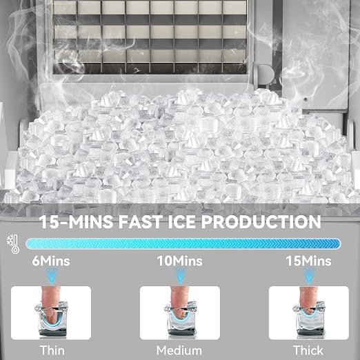 Fabricadora de hielo comercial SOZT 120 lbs/24h con puerta reversible miniatura 3