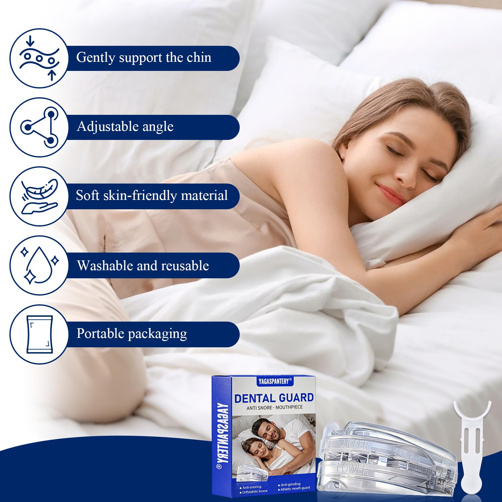 Ferula Descarga Bruxismo,Protector Dental, Férulas Dentales, Reutilizable Protector Bucal Para Dormir, Protectors Bucal para Dormir, Rotector Dental Contra el Bruxismo, Mejora la Del Sueño - 3