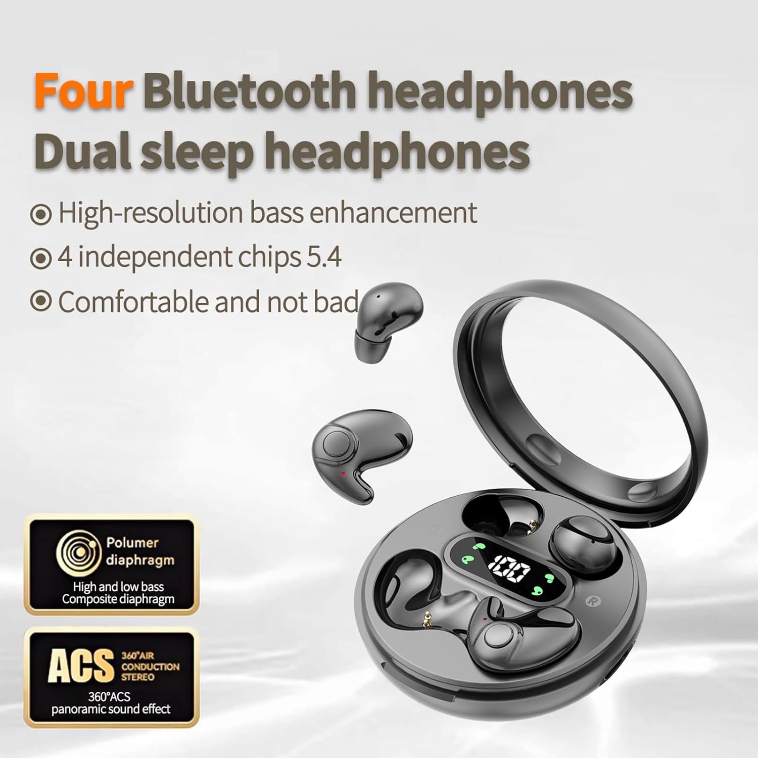 زوجان من سماعات الاذن اللاسلكية، سماعات بلوتوث 5.4 هاي فاي ستي... - view 5