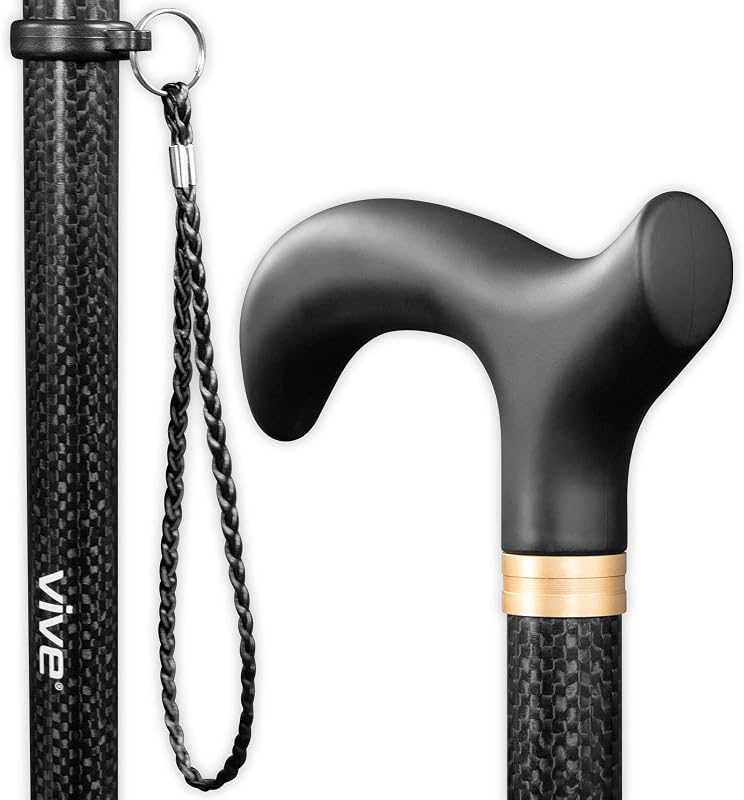 Bastón ajustable de fibra de carbono para hombres y mujeres mayores | Mango de agarre liviano para equilibrio y comodidad: elegante bastón médico de una sola punta, comodidad y movilidad para personas con discapacidad a la moda