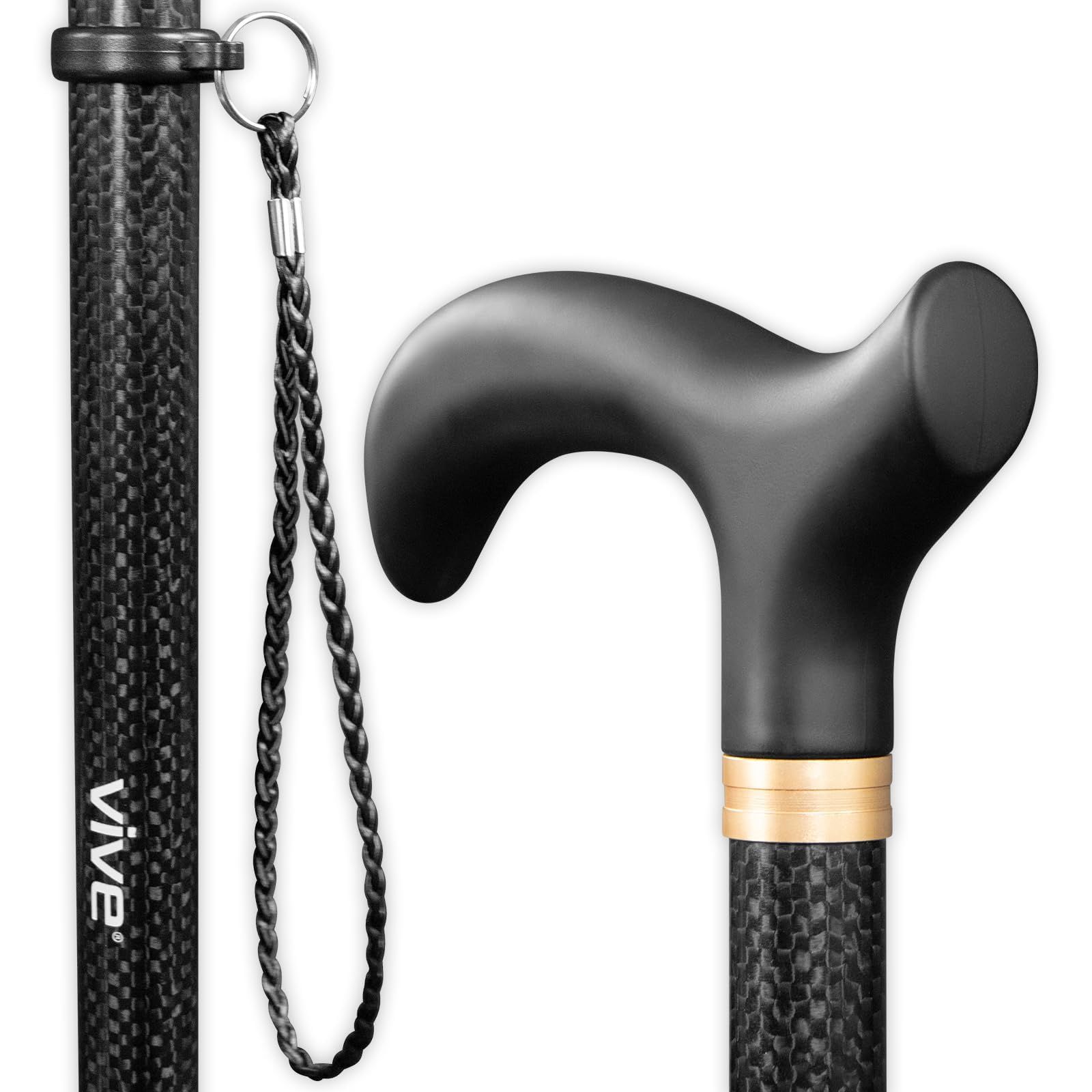 Vive Adjustable Walking Cane, Carbon Fiber - Lightweight Stick for Men, Women - Mobility Aid, Adjust Height, Rubber Tip-Portable Hurry Support for Seniors, Elderly, Balance-Ultra Light, Soft Hand Grip-image-30