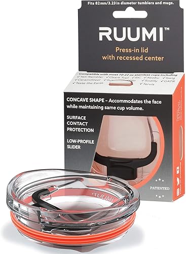 RUUMI Tapa de vaso para cavidad de nariz (coral)  Compatible con Yeti Rambler, Ozark Trail, Swig de 20 onzas  Ver tabla para otras marcastamaños
