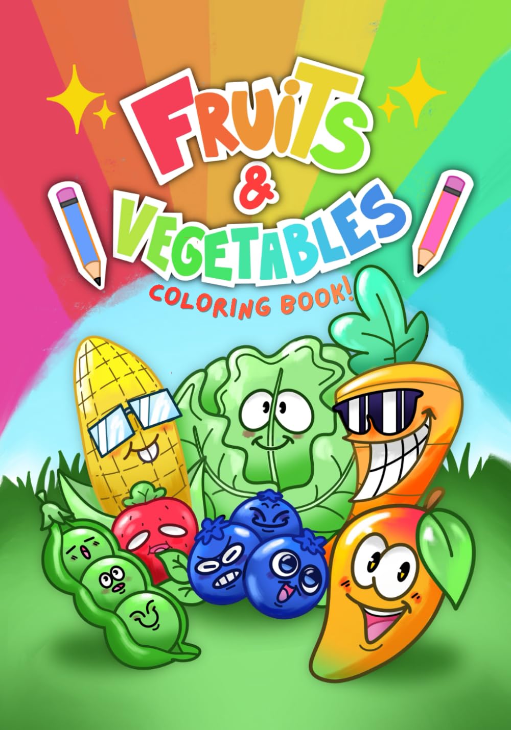 Fruits & Vegetables: Coloring book