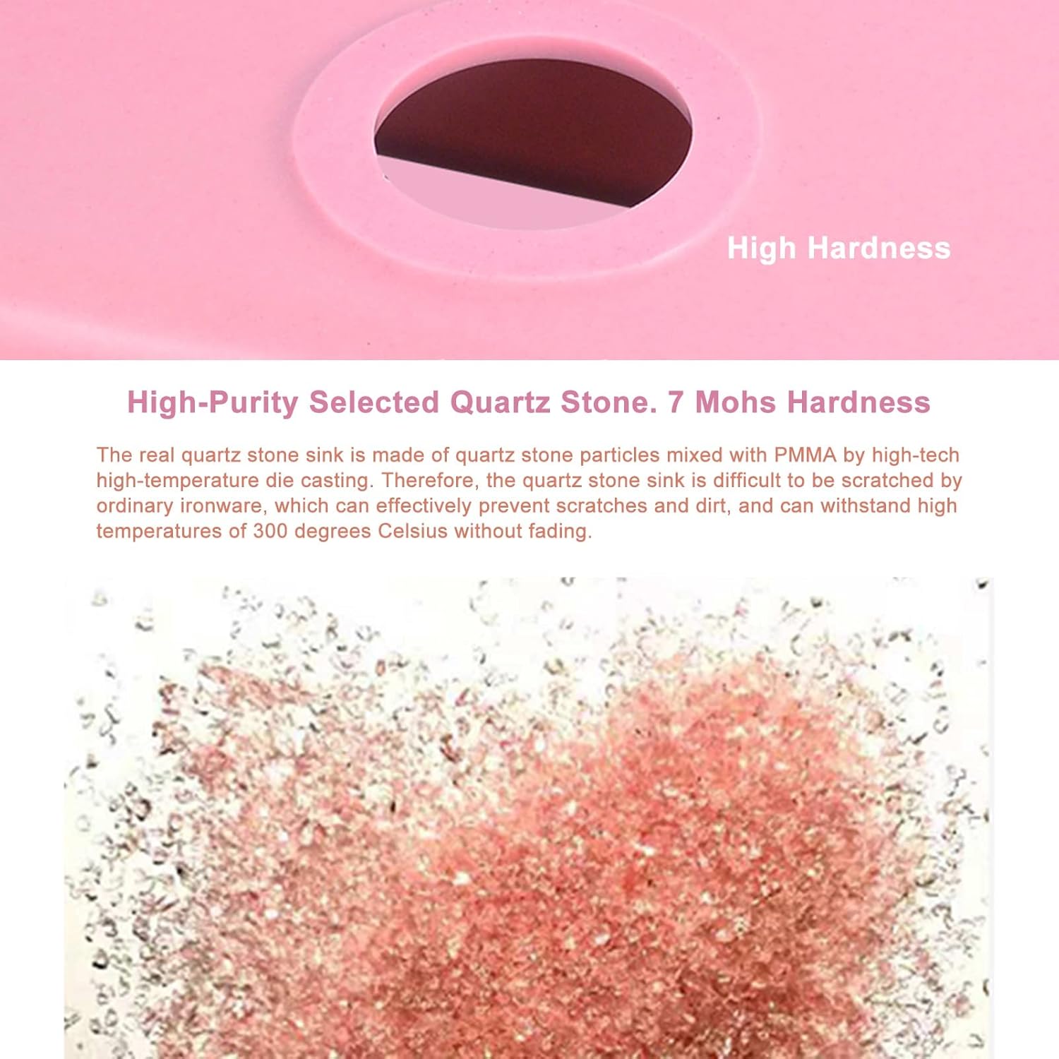 Kitchen Bar Sinks, with Faucet and Strainer Quartz Stbar Sink, Single ​Bowl ​Prep Sink, Drop-In Ordermount Installation/Pink~A/40 * 30Cm